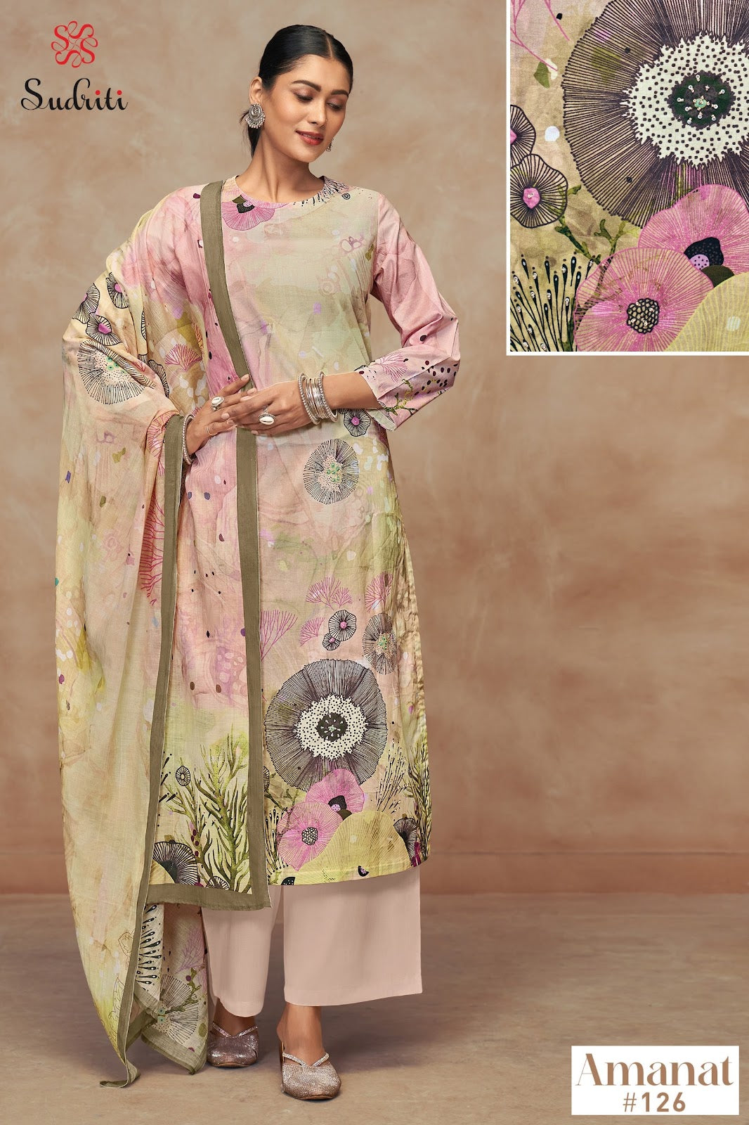 Amanat Sudriti Sahiba Pure Cotton Plazzo Style Suits Wholesale