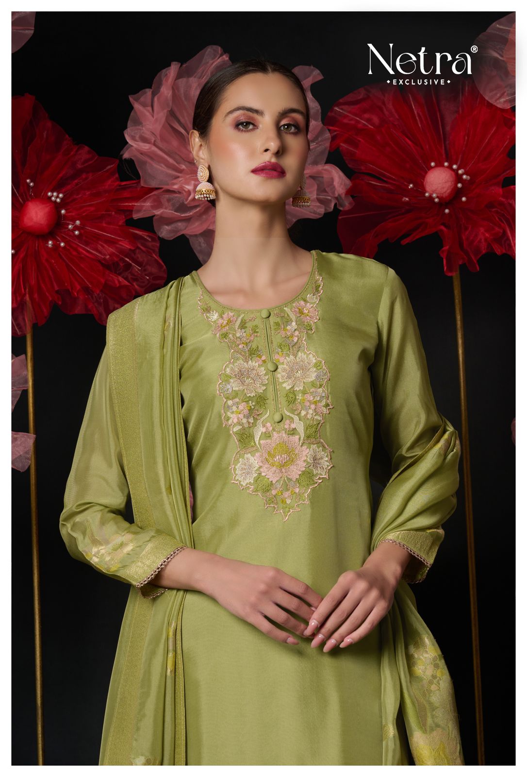 Amani Netra Silk Jacquard Pant Style Suits Wholesale Price