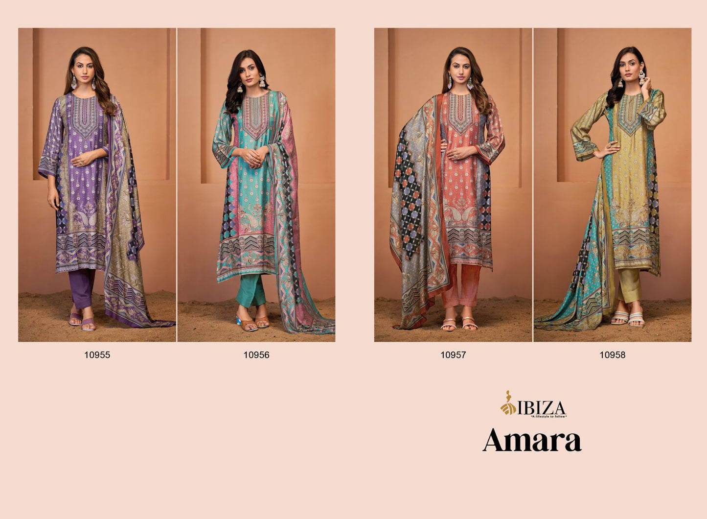 Amara Ibiza Bemberg Muslin Karachi Salwar Suits Manufacturer Gujarat