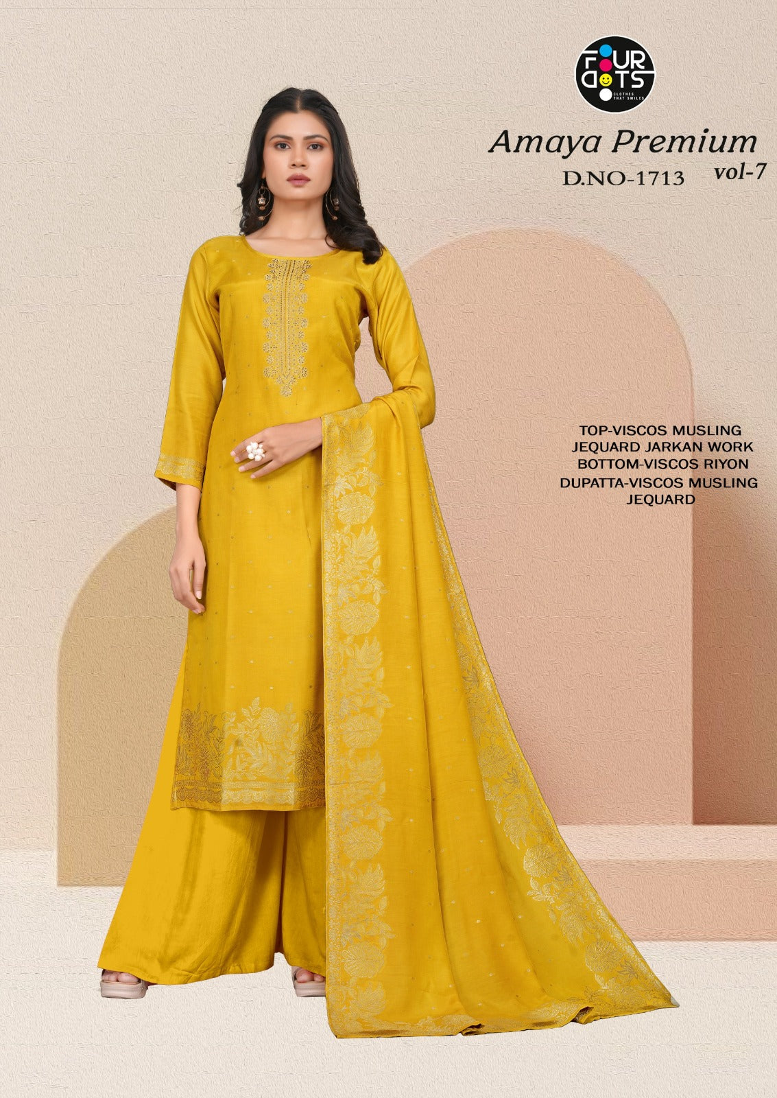 Amaya Premium Vol 7 Four Dots Viscose Muslin Plazzo Style Suits Wholesale