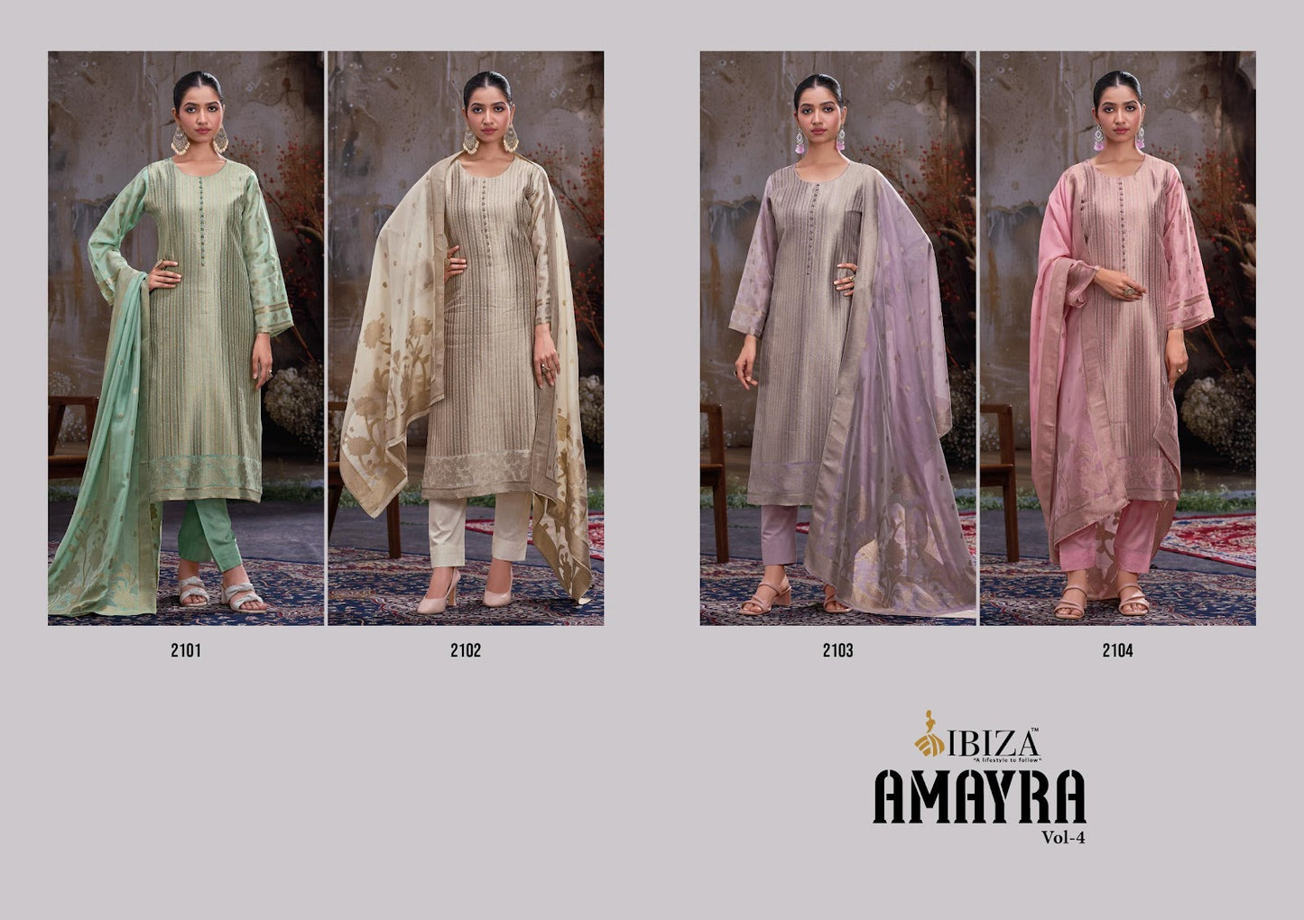 Amayra Vol 4 Ibiza Banglori Silk Pant Style Suits Exporter