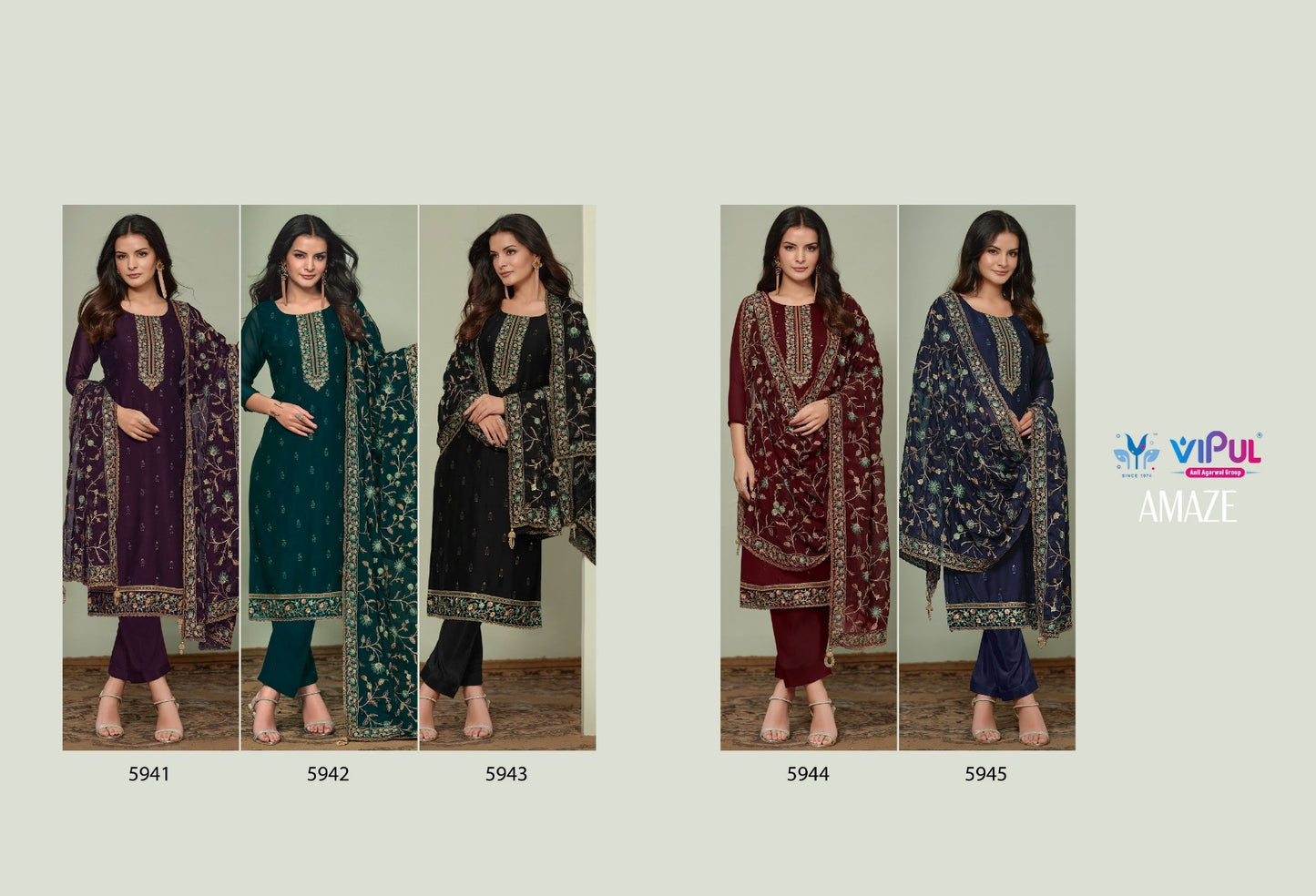 Amaze Vipul Silk Georgette Pant Style Suits Manufacturer Ahmedabad