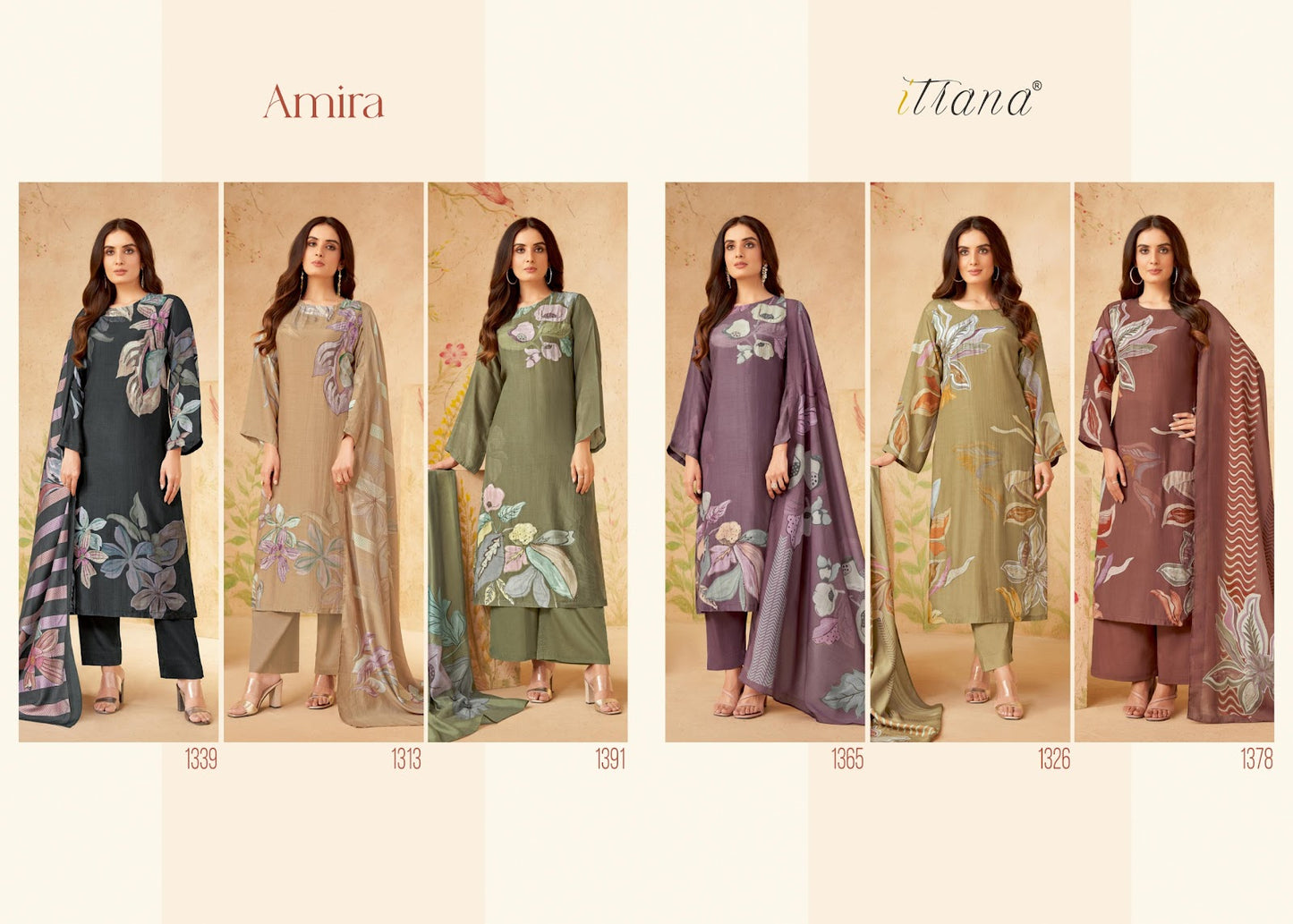Amira Itrana Muslin Pant Style Suits Wholesaler Ahmedabad
