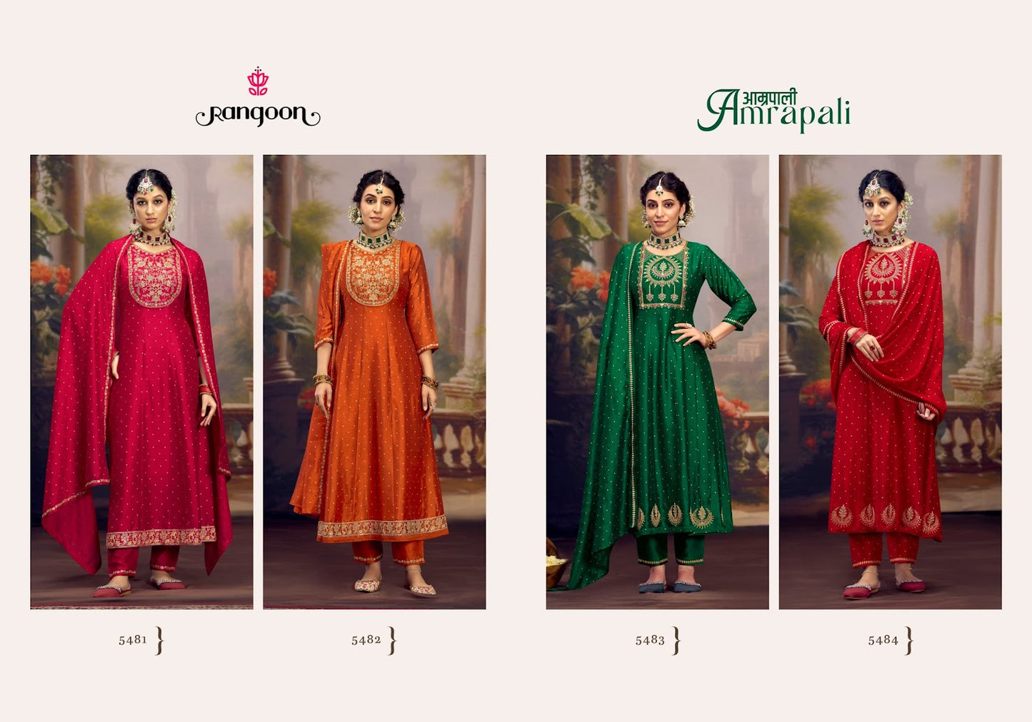 Amrapali Rangoon Silk Readymade Anarkali Suits Wholesale Rate