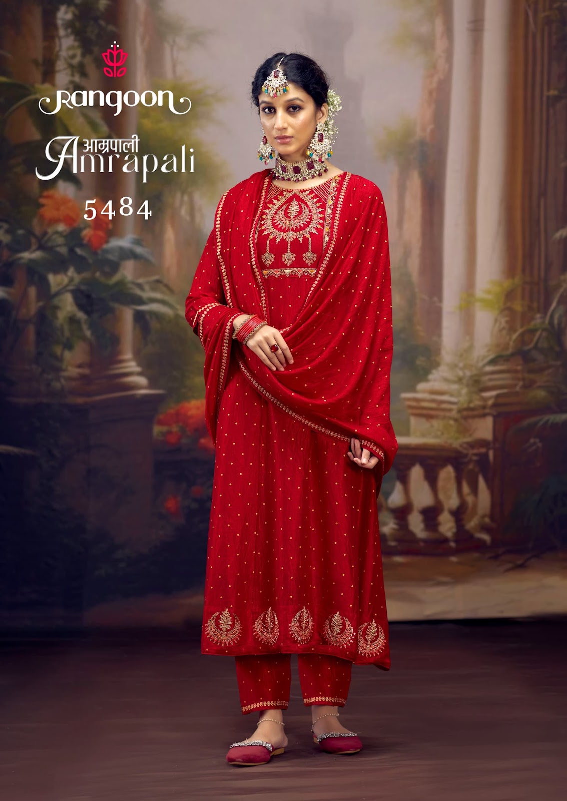 Amrapali Rangoon Silk Readymade Anarkali Suits Wholesale Rate
