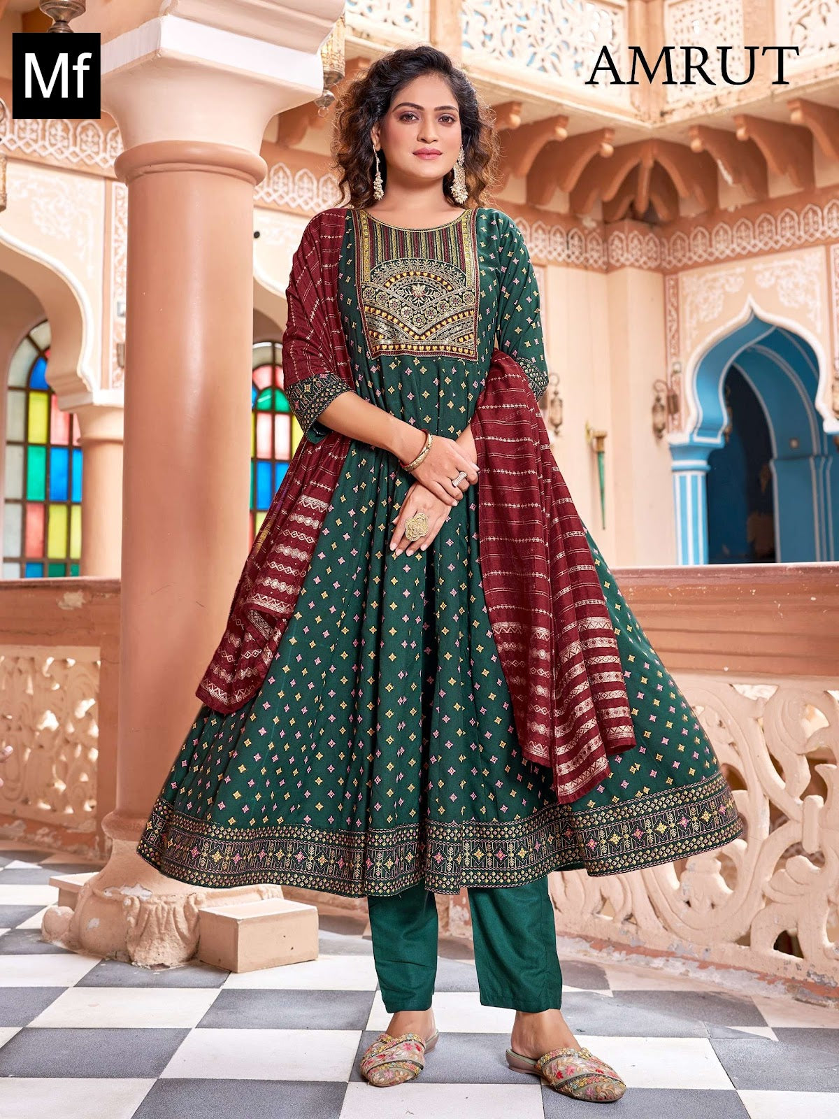 Amrut Mf Rayon 14Kg Readymade Pant Style Suits Wholesale Price