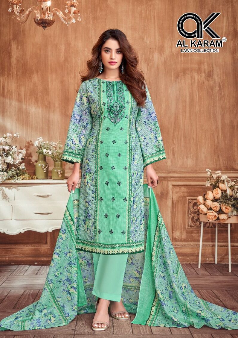 Amryn Al Karam Lawn Karachi Salwar Suits Supplier India