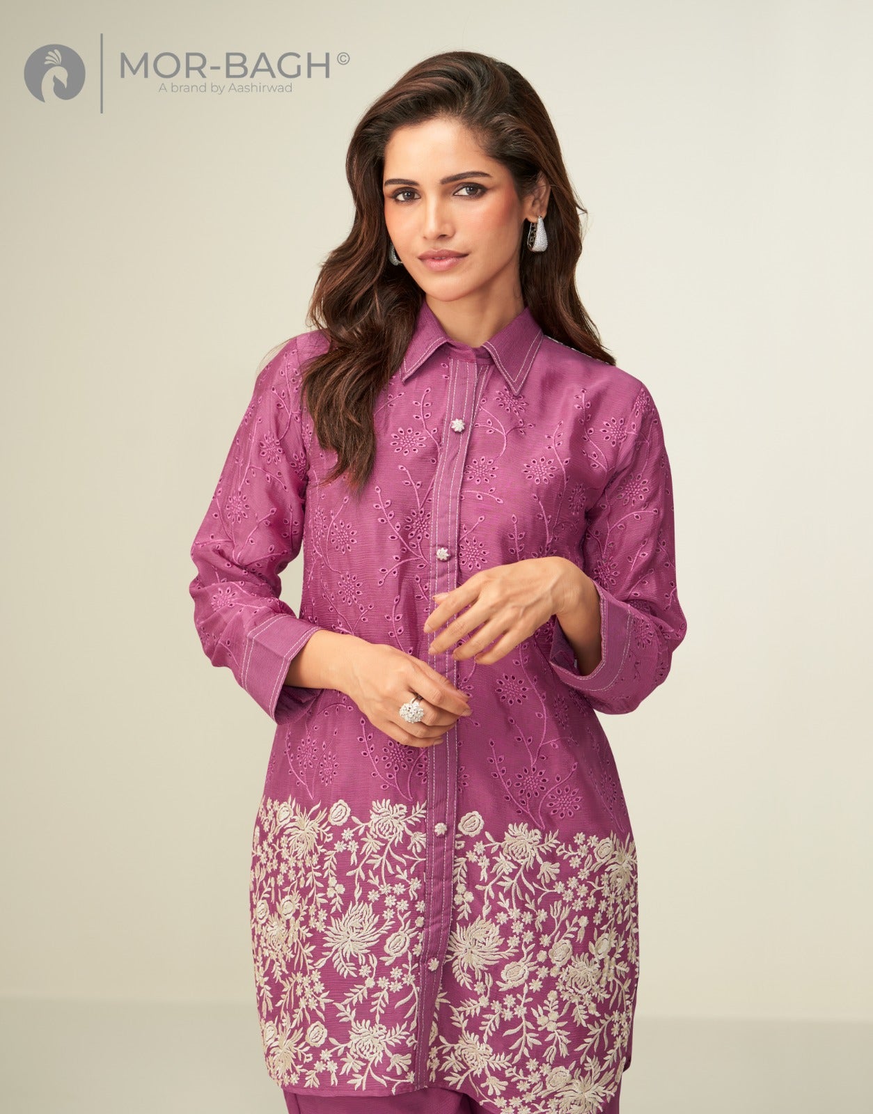 Amulya Aashirwad Mor Bagh Chinon Co Ord Set Exporter India