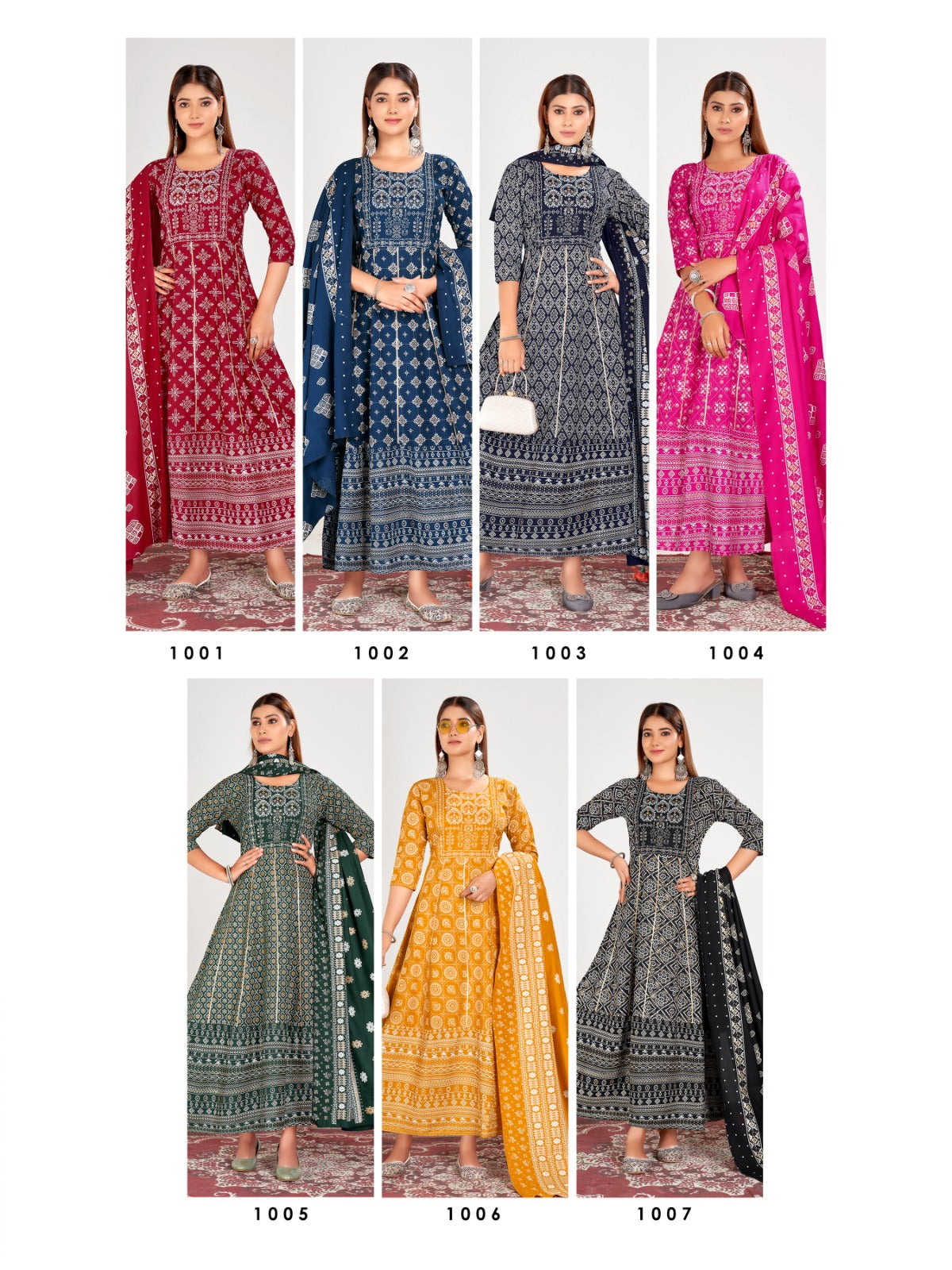 Anamika Vol 1 Kt Rayon 14Kg Gown Dupatta Set