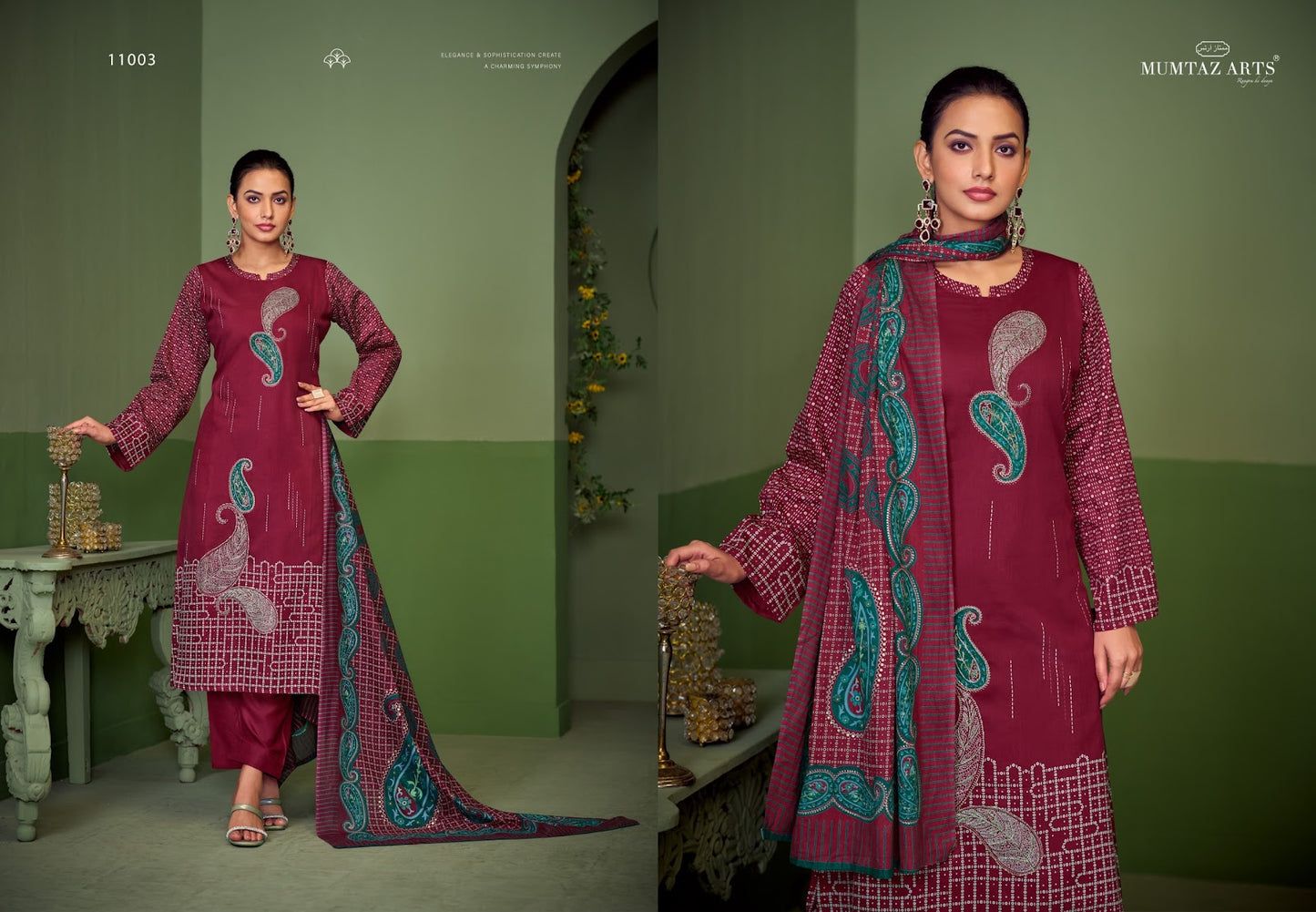 Anamika Mumtaz Arts Jam Silk Karachi Salwar Suits Exporter
