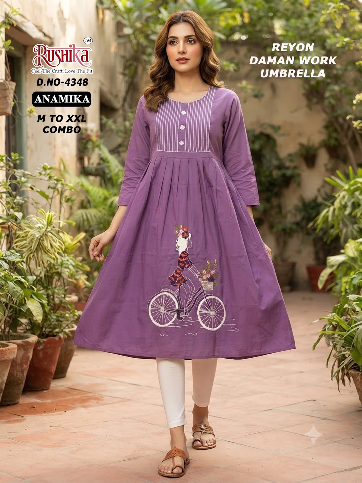 Anamika Rushika Reyon Anarkali Kurtis Wholesale Price