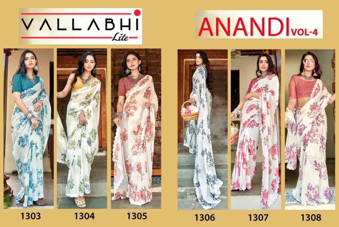 Anandi Vol 4 Vallabhi Lite Georgette Sarees Exporter