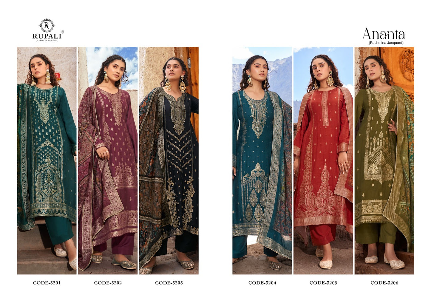 Ananta Rupali Viscose Pashmina Suits Wholesale Price