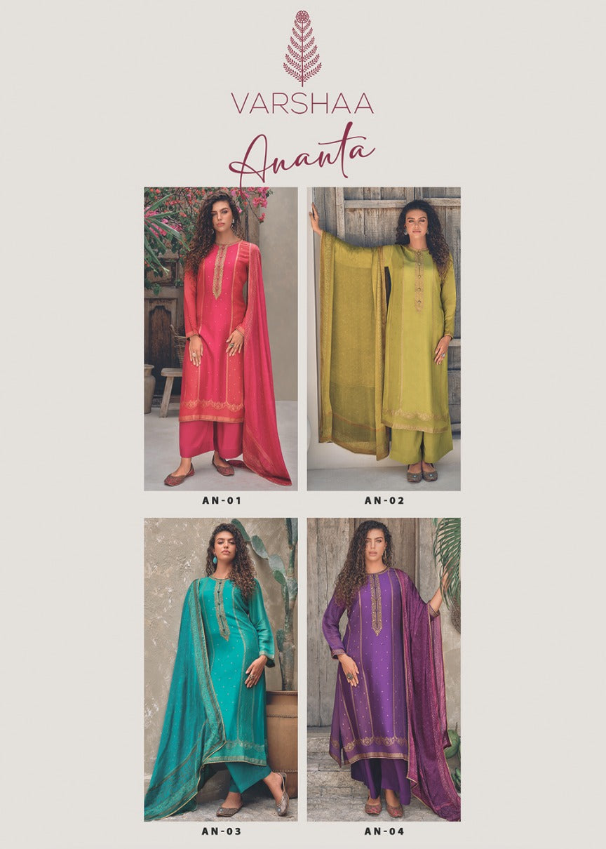 Ananta Varsha Fashions Viscose Pant Style Suits Wholesaler