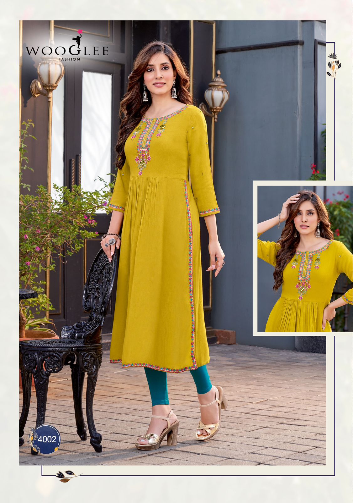 Ananta Wooglee Wrinkle Rayon Long Kurtis Exporter India