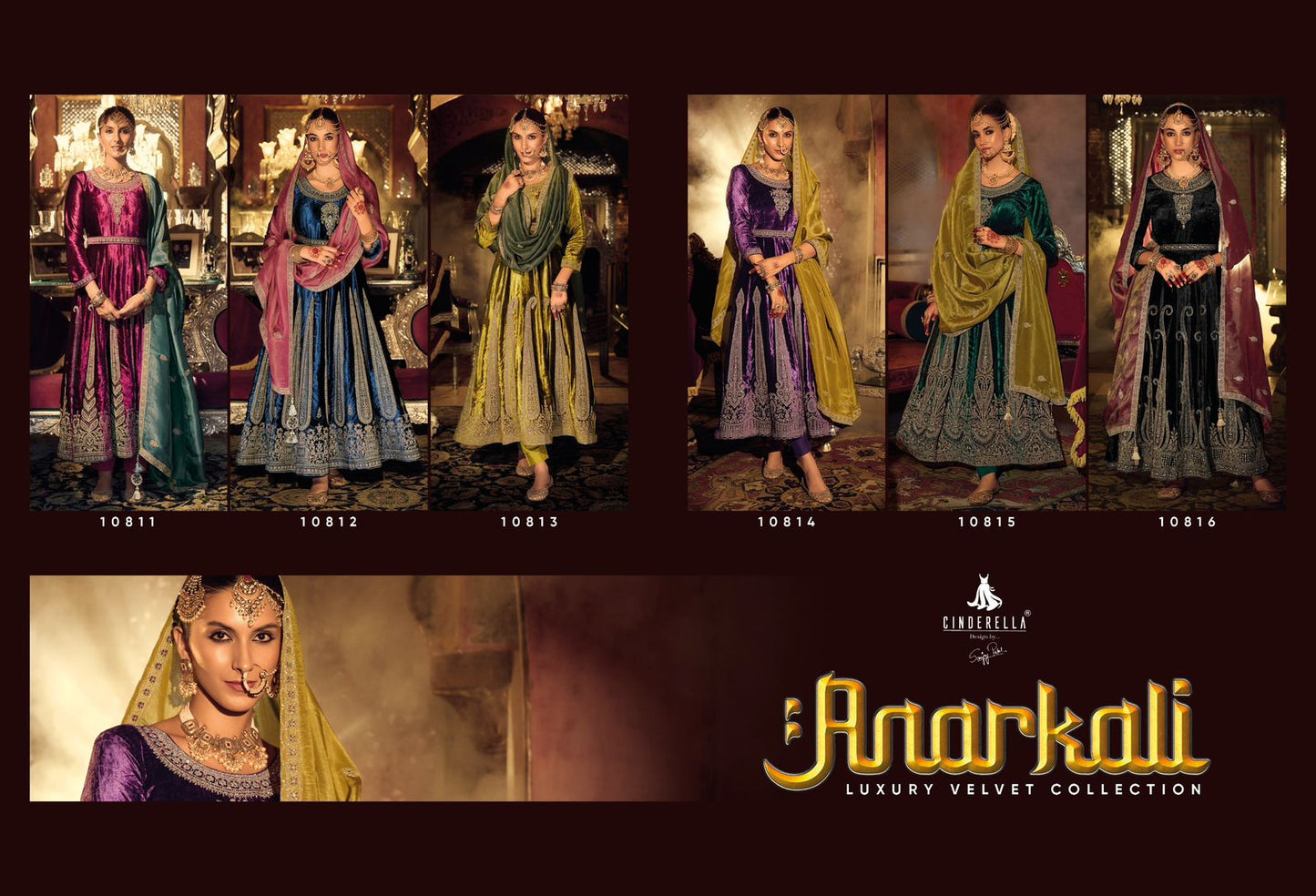 Anarkali Cinderella Viscose Velvet Suits Manufacturer