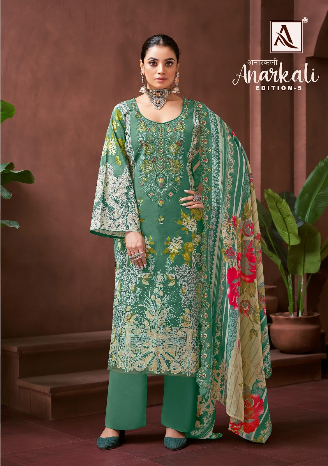 Anarkali Edition 5 Alok Cotton Cambric Karachi Salwar Suits Manufacturer