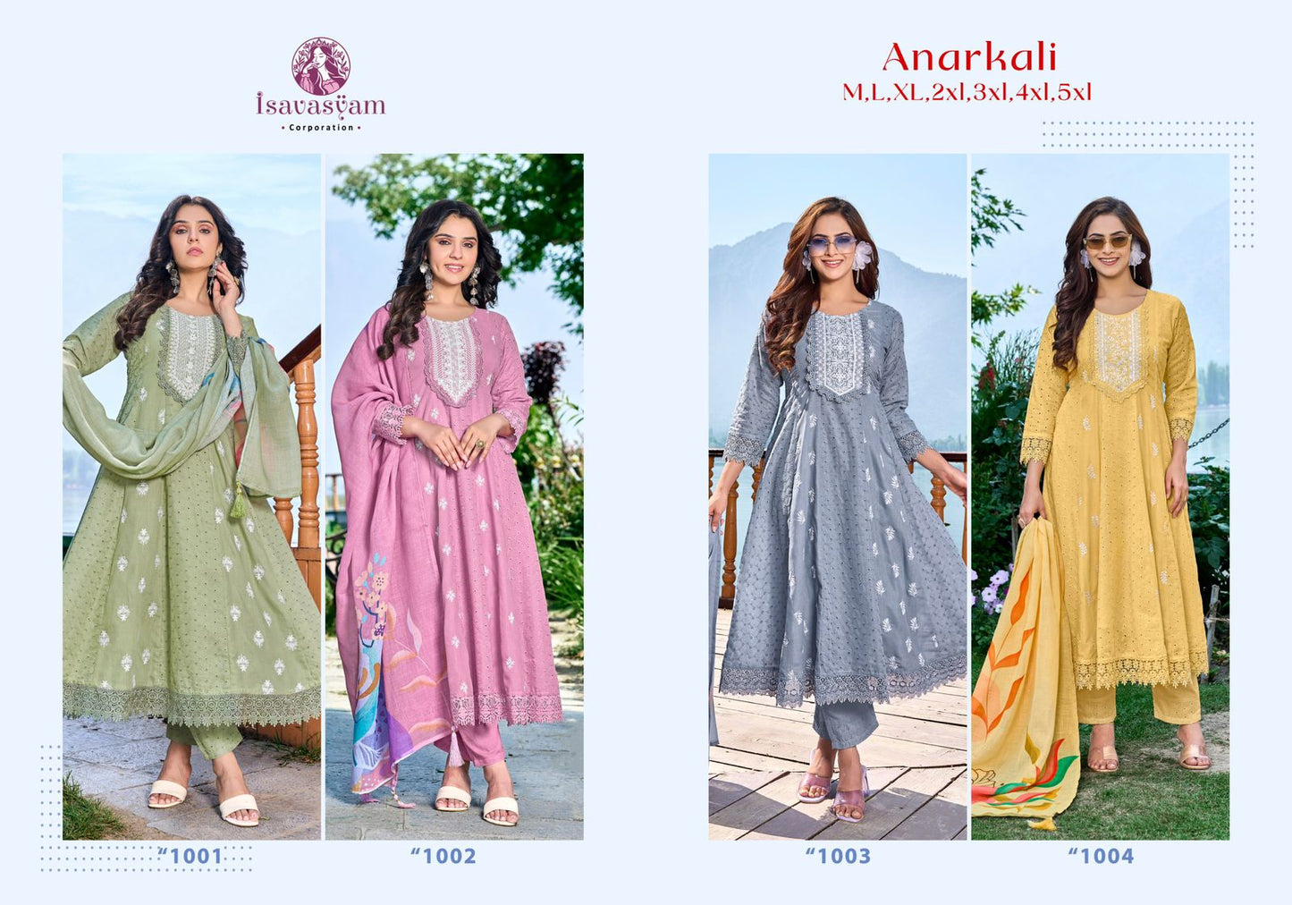 Anarkali Isavasyam Cotton Readymade Pant Style Suits Supplier
