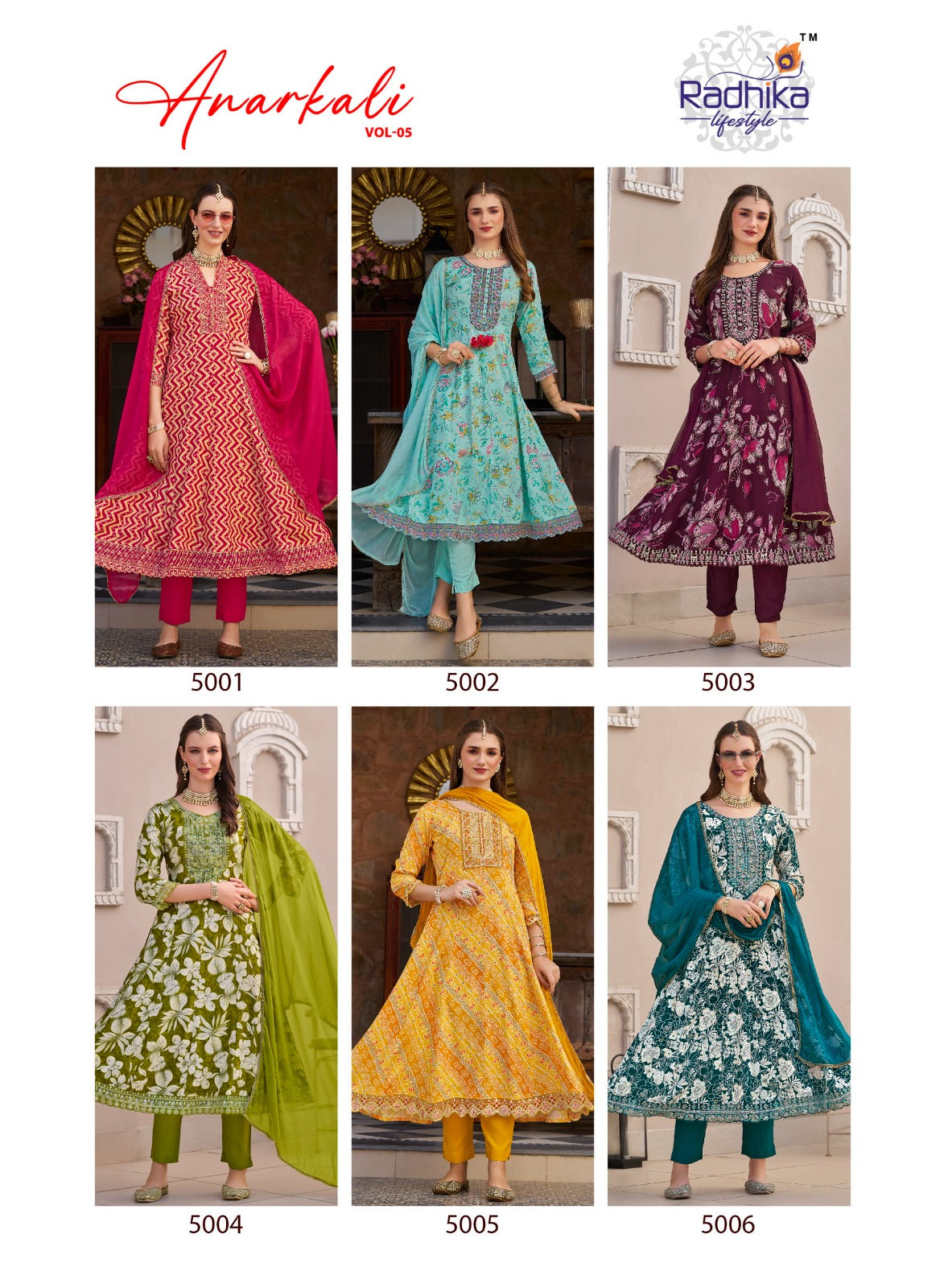 Anarkali Vol 5 Radhika Lifestyle Reyon Readymade Pant Style Suits Supplier