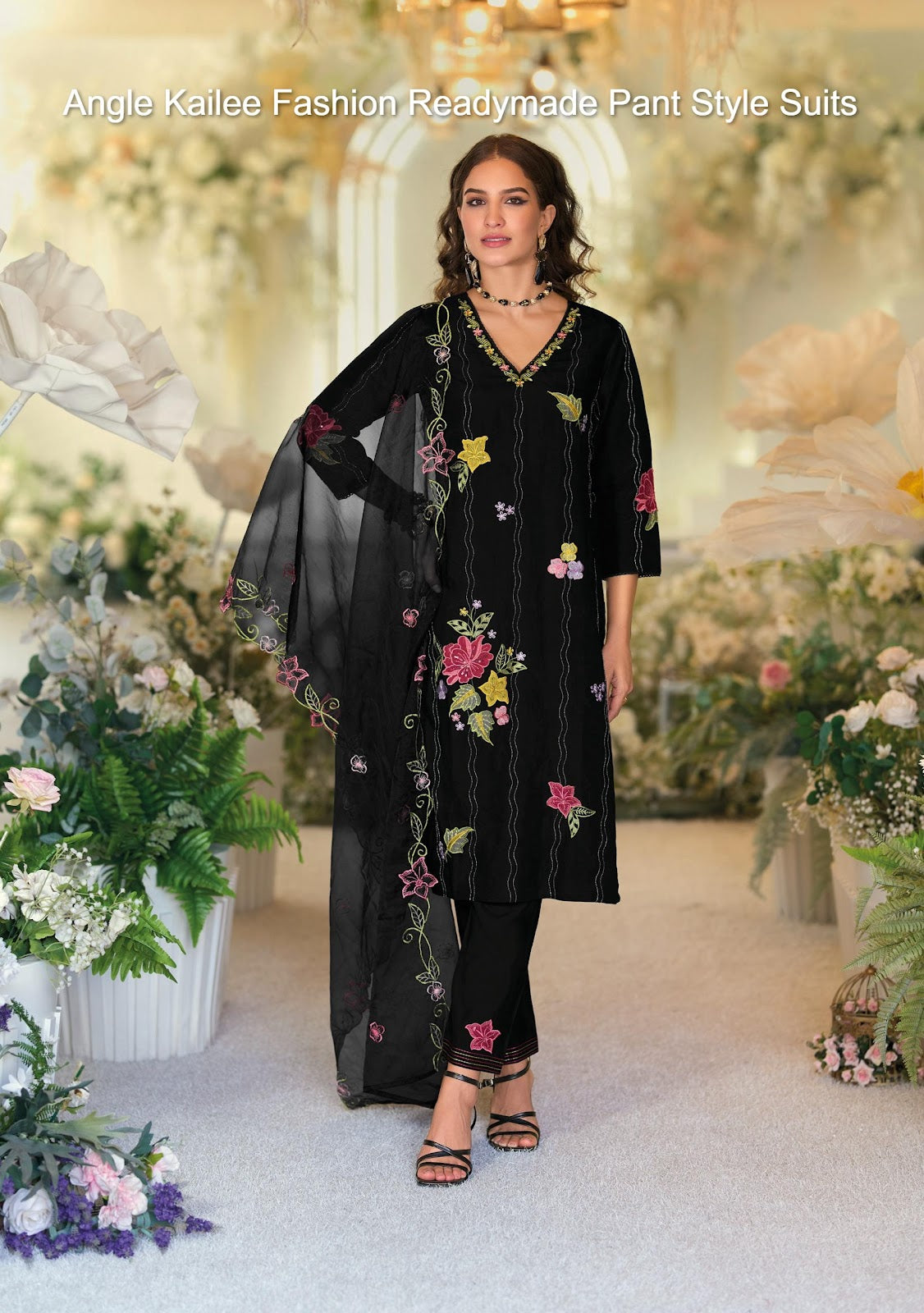 Angle Kailee Fashion Viscose Readymade Pant Style Suits Exporter India