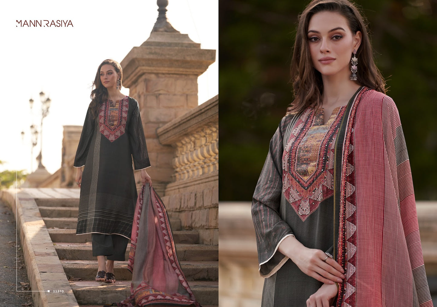 Angelica Mannrasiya Pure Muslin Pant Style Suits Wholesale Price
