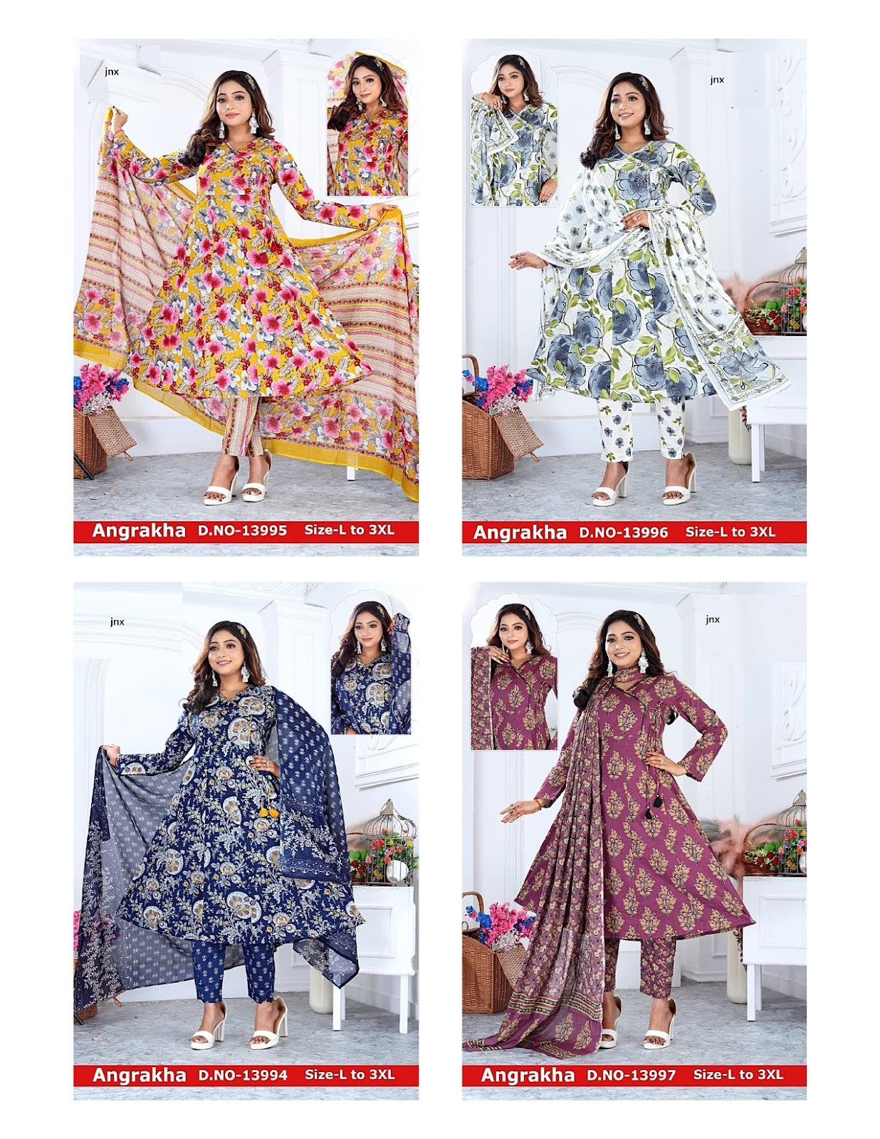 Angrakha Jnx Cotton Readymade Anarkali Suits Supplier Gujarat