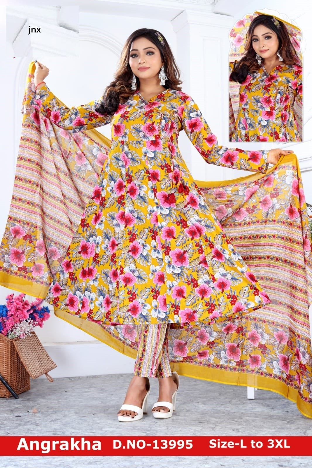 Angrakha Jnx Cotton Readymade Anarkali Suits Supplier Gujarat