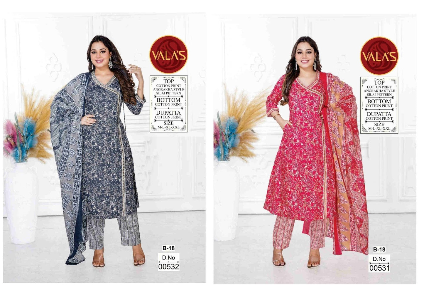 Angrakha Style Valas Cotton Readymade Pant Style Suits Exporter