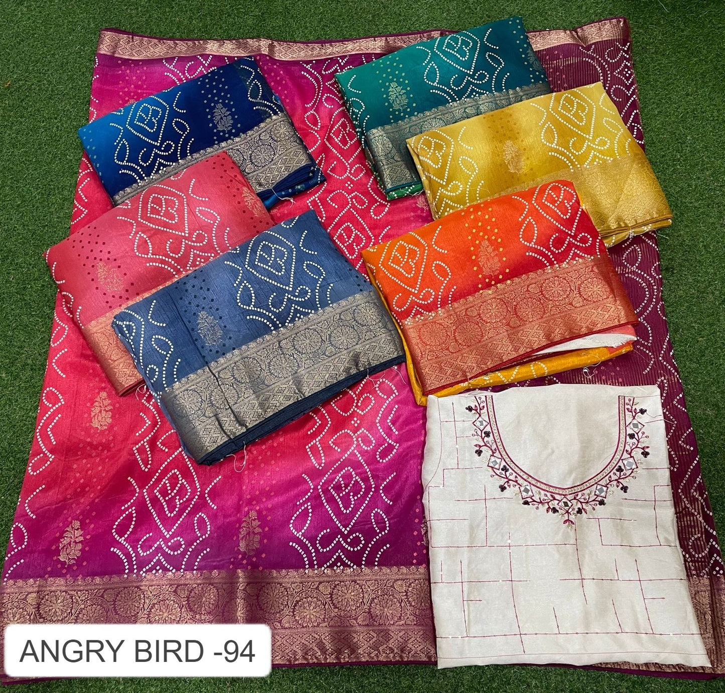 Angry Bird 94 Kalpveli Dola Silk Sarees Manufacturer Ahmedabad