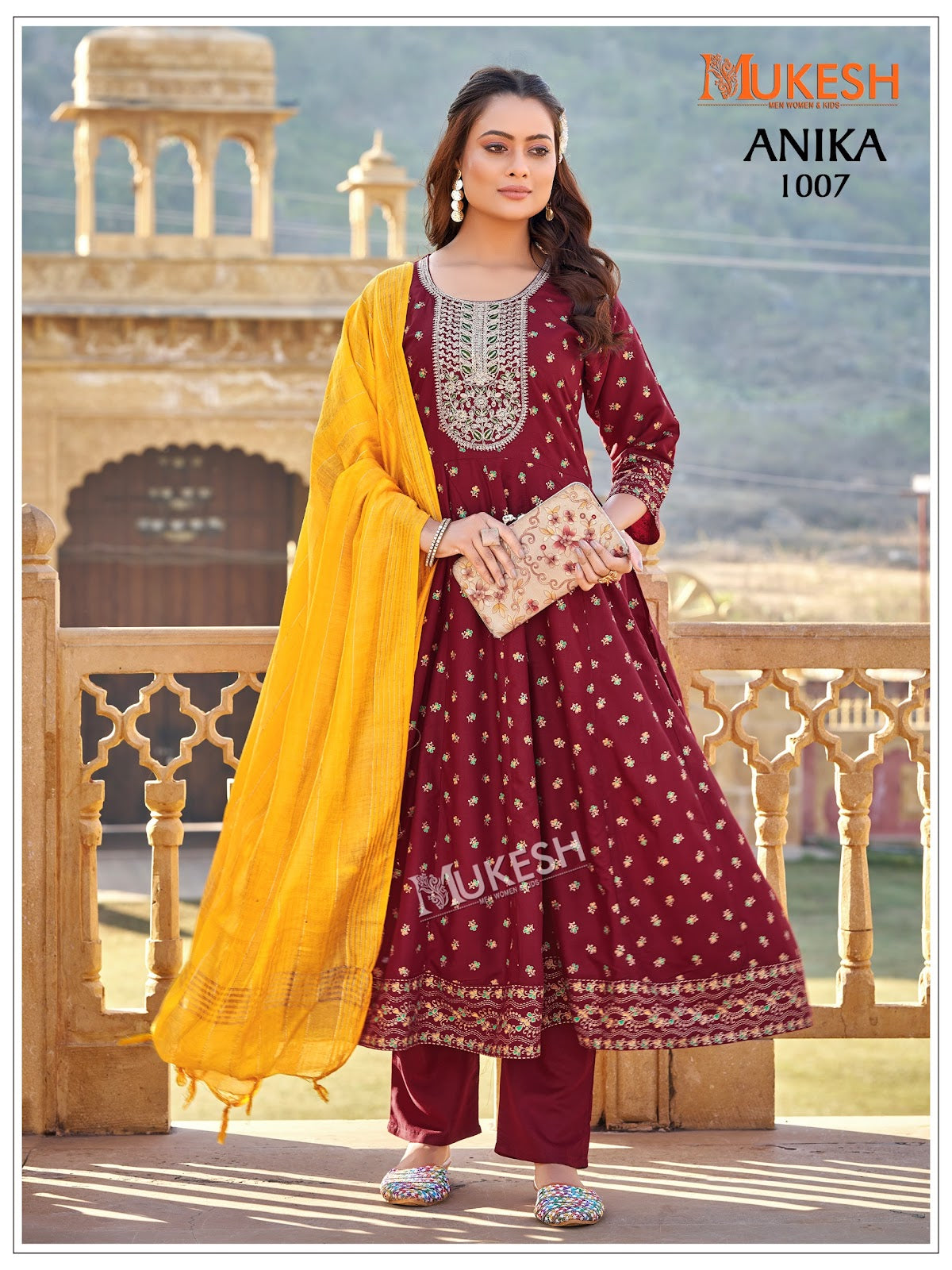 Anika Mukesh Banwery Rayon 14Kg Readymade Anarkali Suits Supplier Gujarat