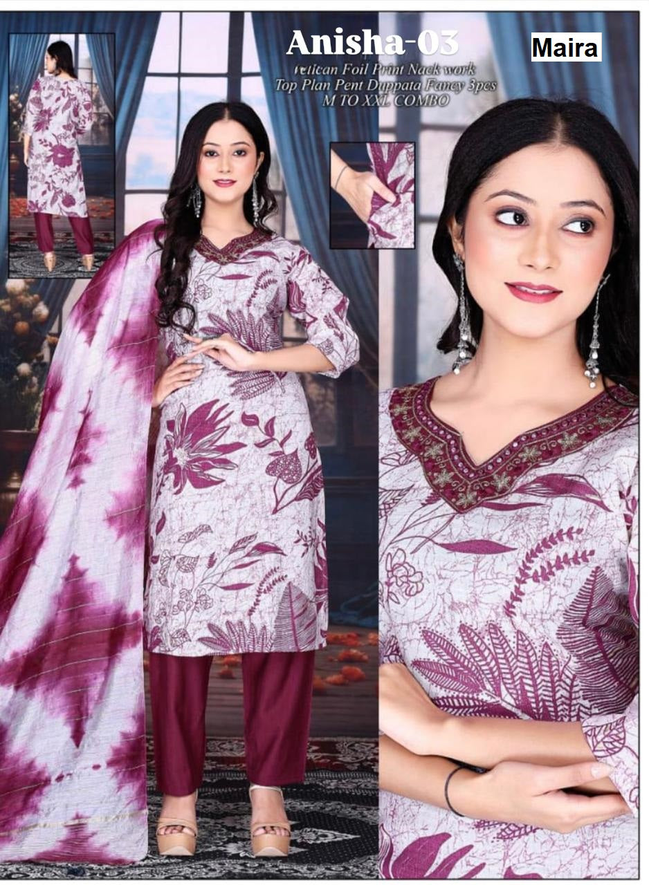 Anisha Maira Vetican Readymade Pant Style Suits Exporter