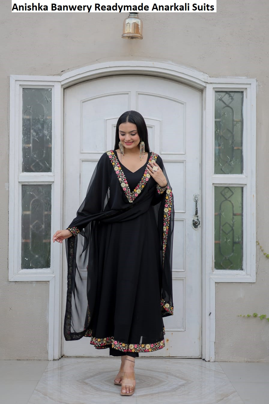 Anishka Banwery Georgette Readymade Anarkali Suits Exporter Ahmedabad