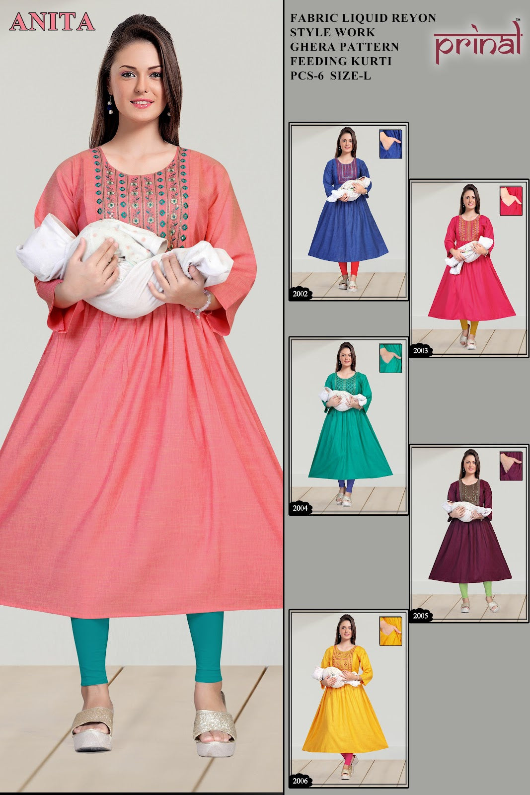 Anita Prinal Liquid Feeding Kurtis Wholesale Rate