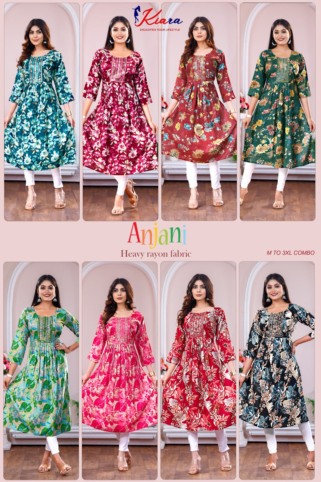 Anjani Kiara Heavy Rayon Kurtis Manufacturer India