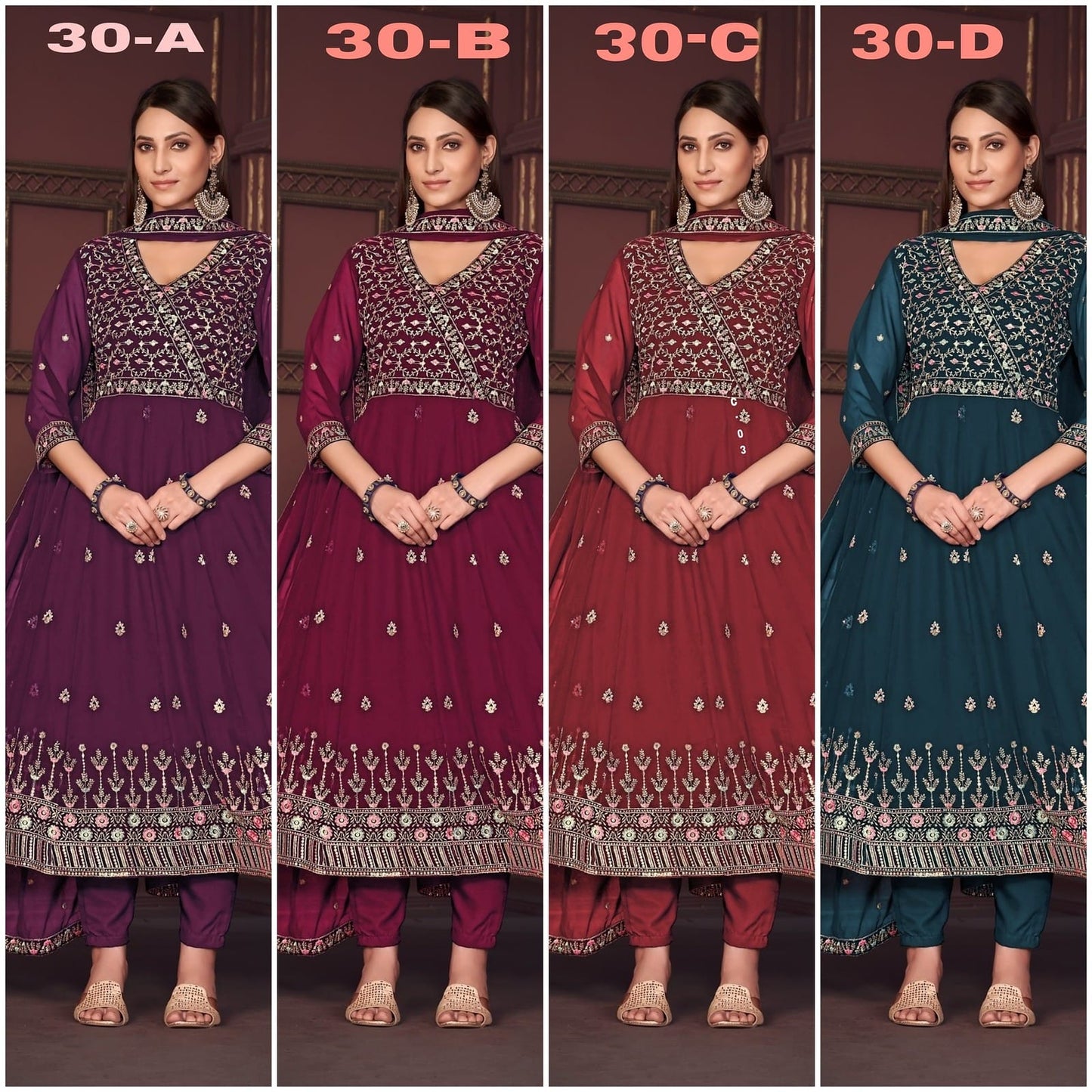 Anokhi 9 Starfashion Georgette Readymade Anarkali Suits Wholesale Price