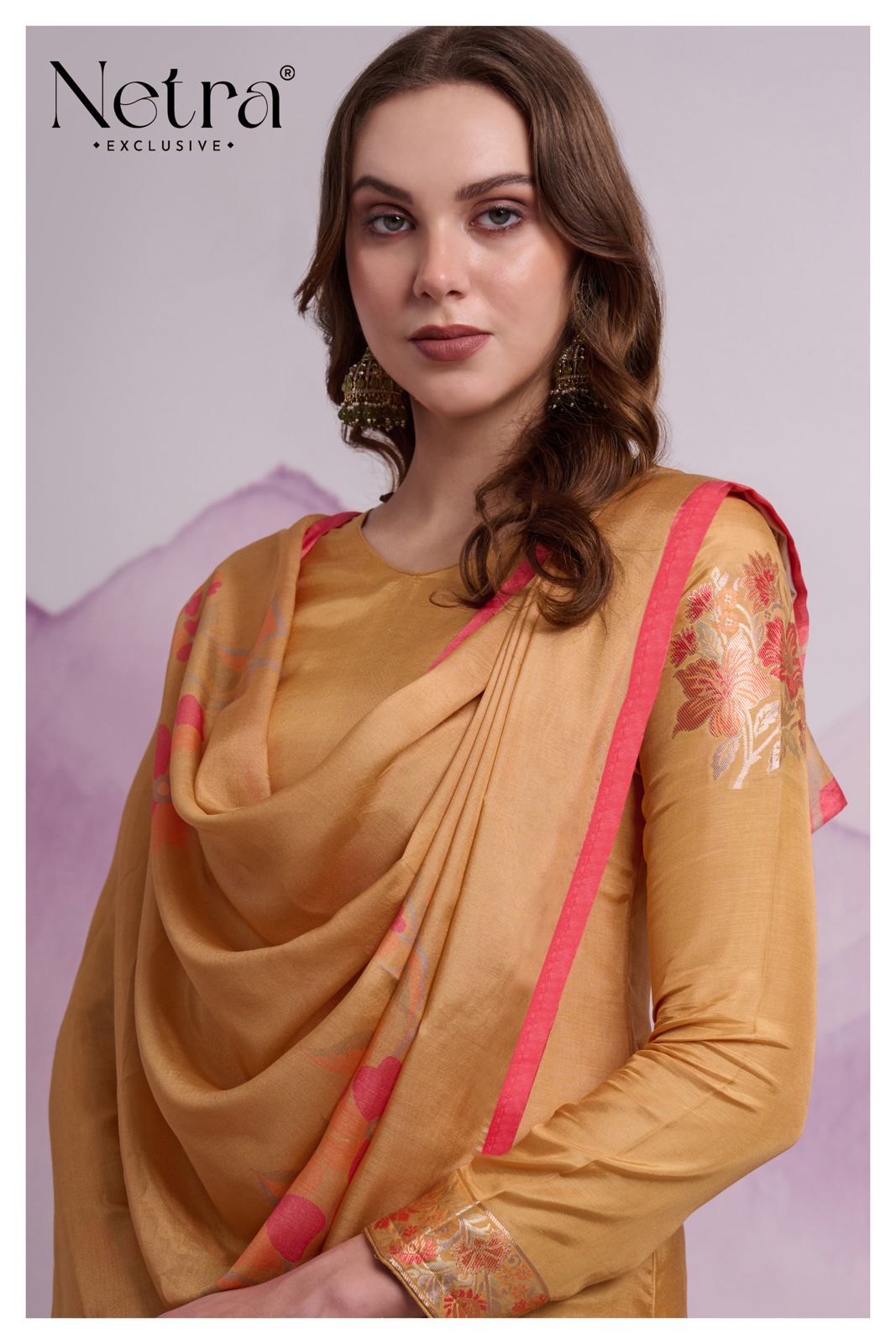 Anokhi Netra Bemberg Muslin Pant Style Suits Manufacturer India
