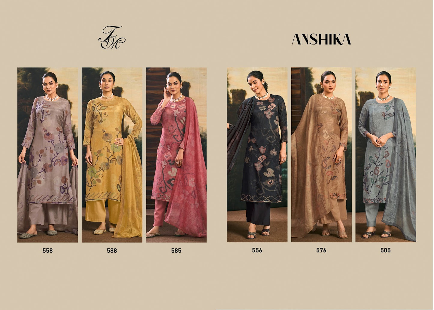 Anshika Tm Muslin Silk Pant Style Suits Manufacturer Gujarat