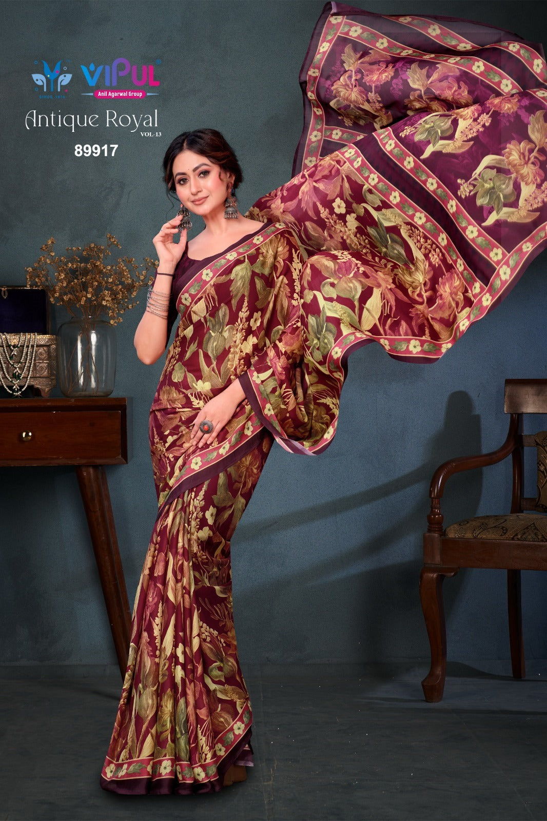Antique Royal Vol 13 Vipul Satin Sarees Exporter Ahmedabad