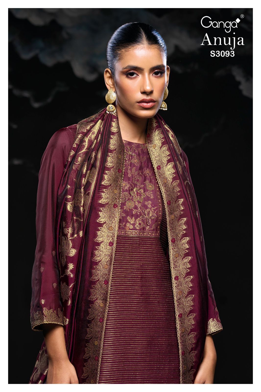 Anuja S3093 Ganga Silk Jacquard Plazzo Style Suits Wholesaler