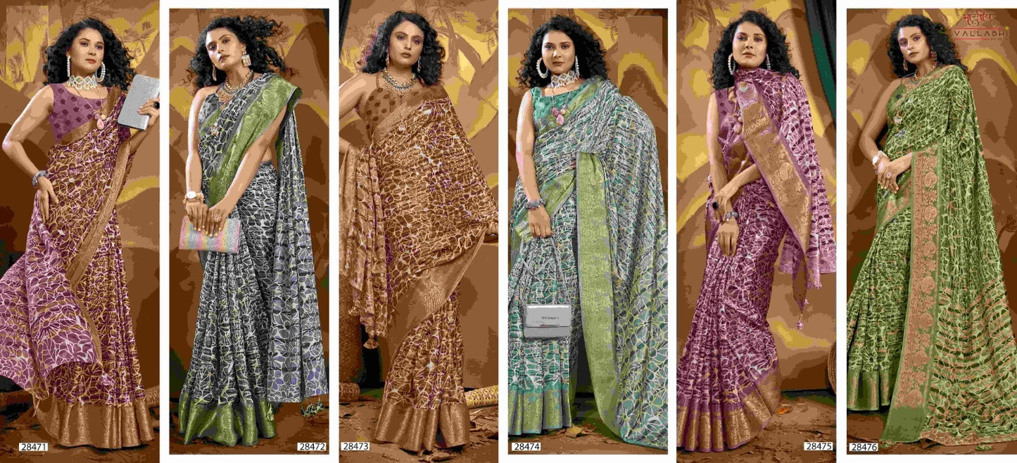 Anulata Vallabhi Prints Cotton Linen Sarees Wholesaler India