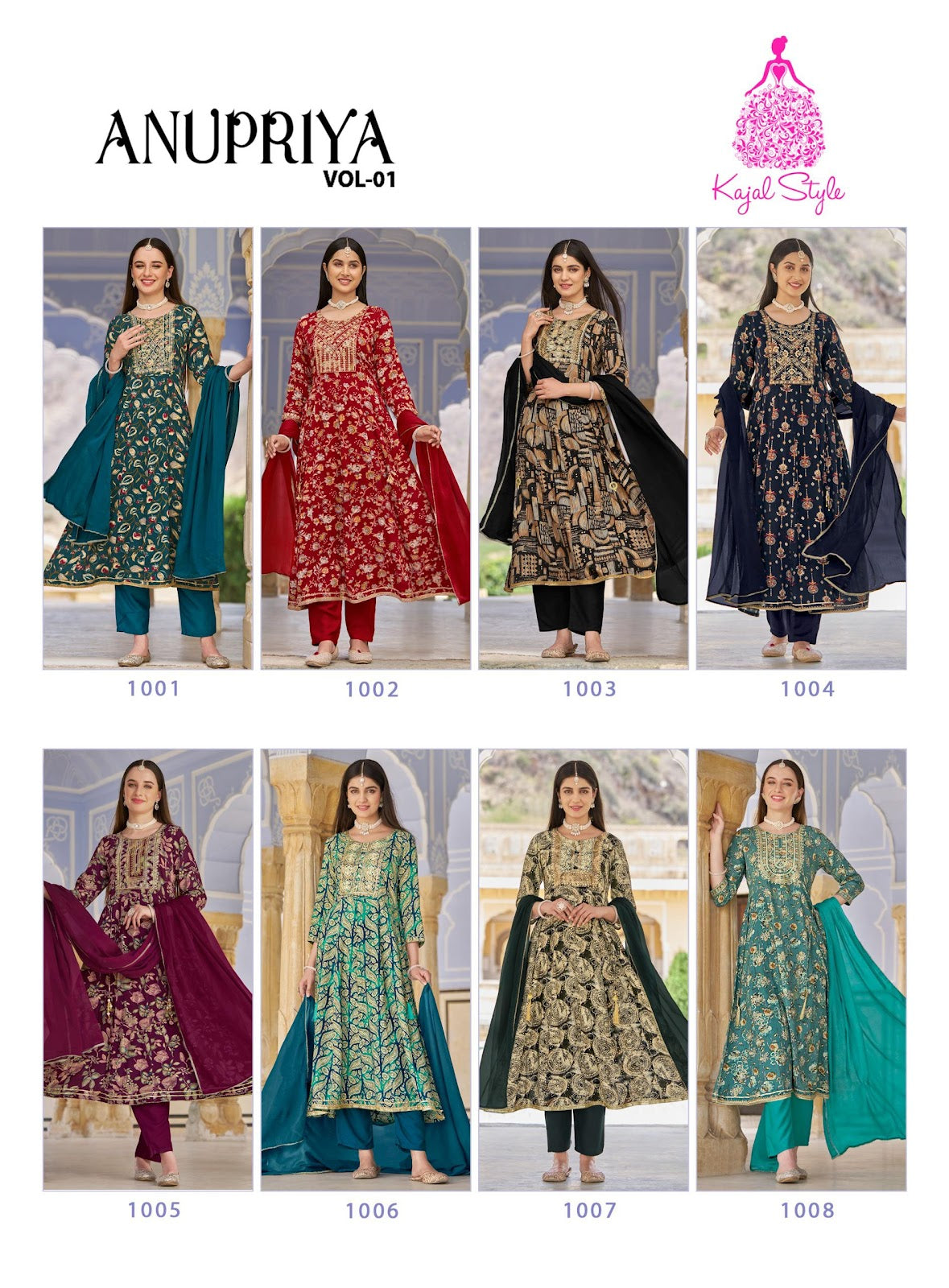 Anupriya Vol 1 Kajal Style Heavy Rayon Pant Style Suits Wholesaler