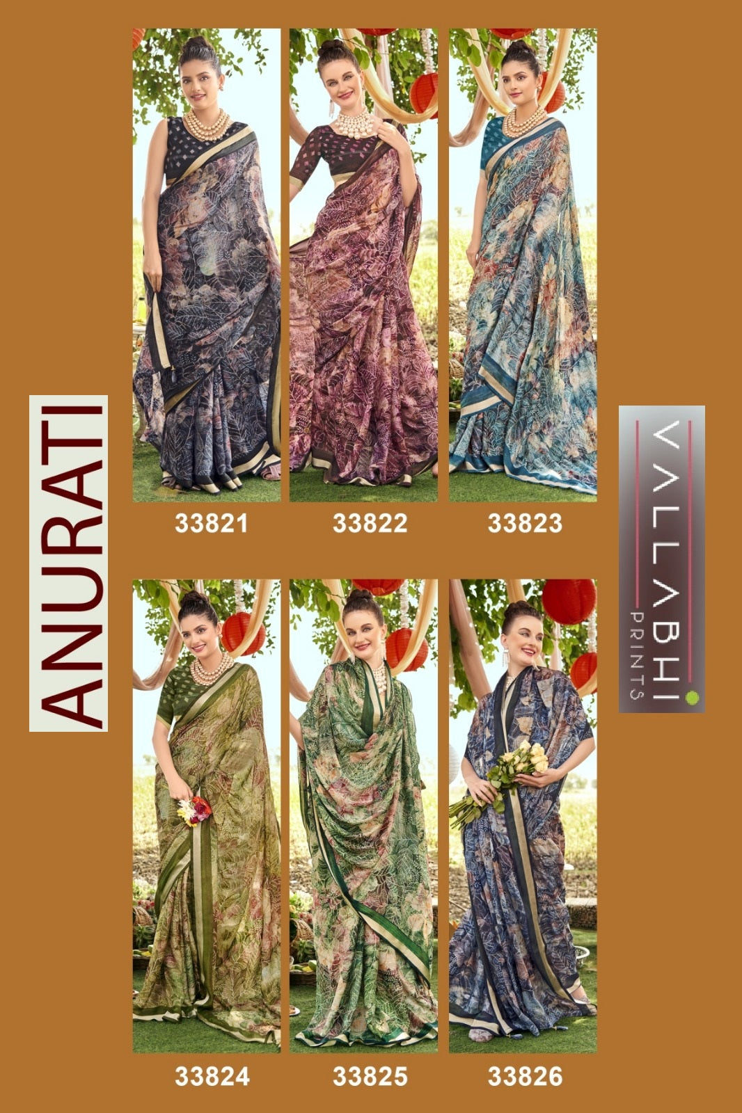 Anurati Vallabhi Prints Georgette Sarees Supplier Ahmedabad