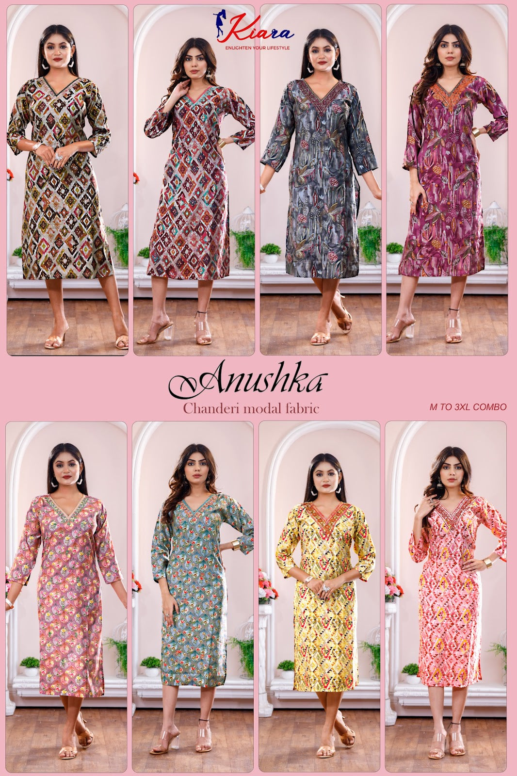 Anushka Kiara Chanderi Modal Long Straight Kurti Wholesale Price