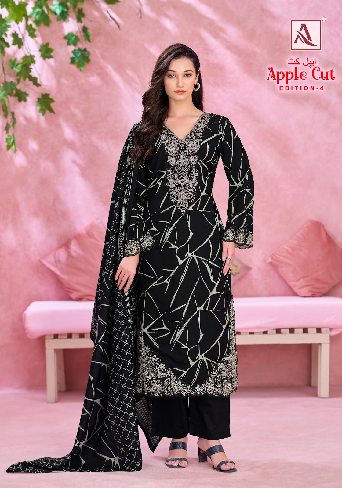 Apple Cut Edition 4 Alok Viscose Reyon Karachi Salwar Suits Supplier India