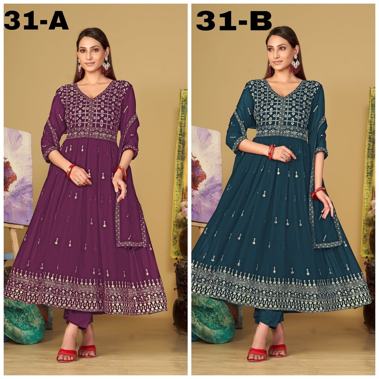 Apple Vol 2 9 Starfashion Georgette Readymade Anarkali Suits Exporter India