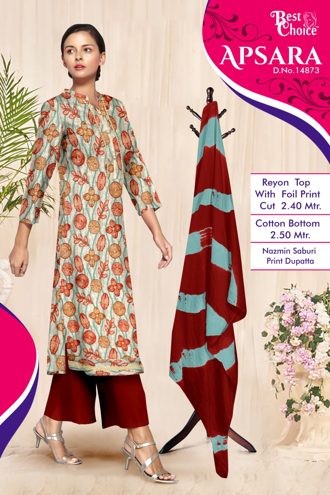 Apsara Best Choice Pure Rayon Pant Style Suits Exporter India