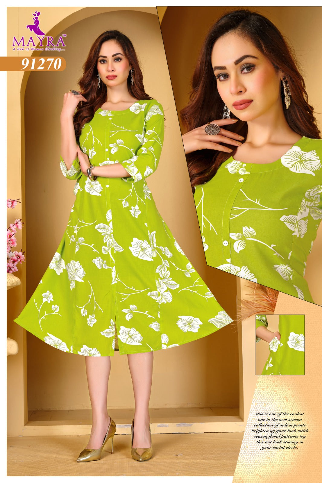 Apsara Mayra Reyon Kurti With Pocket Manufacturer