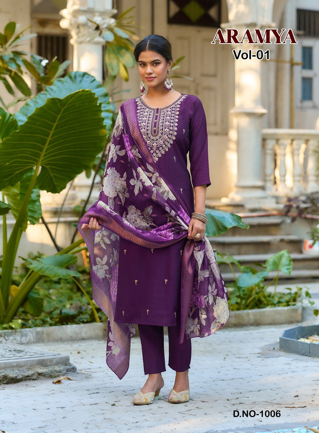 Aramya Vol 1 Passion Tree Roman Silk Readymade Pant Style Suits Manufacturer India
