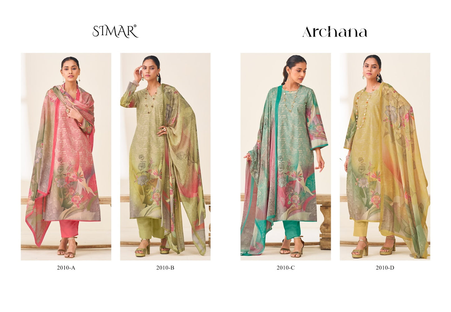 Archana 2010 Abcd Simar Lawn Cotton Pant Style Suits Wholesale Price