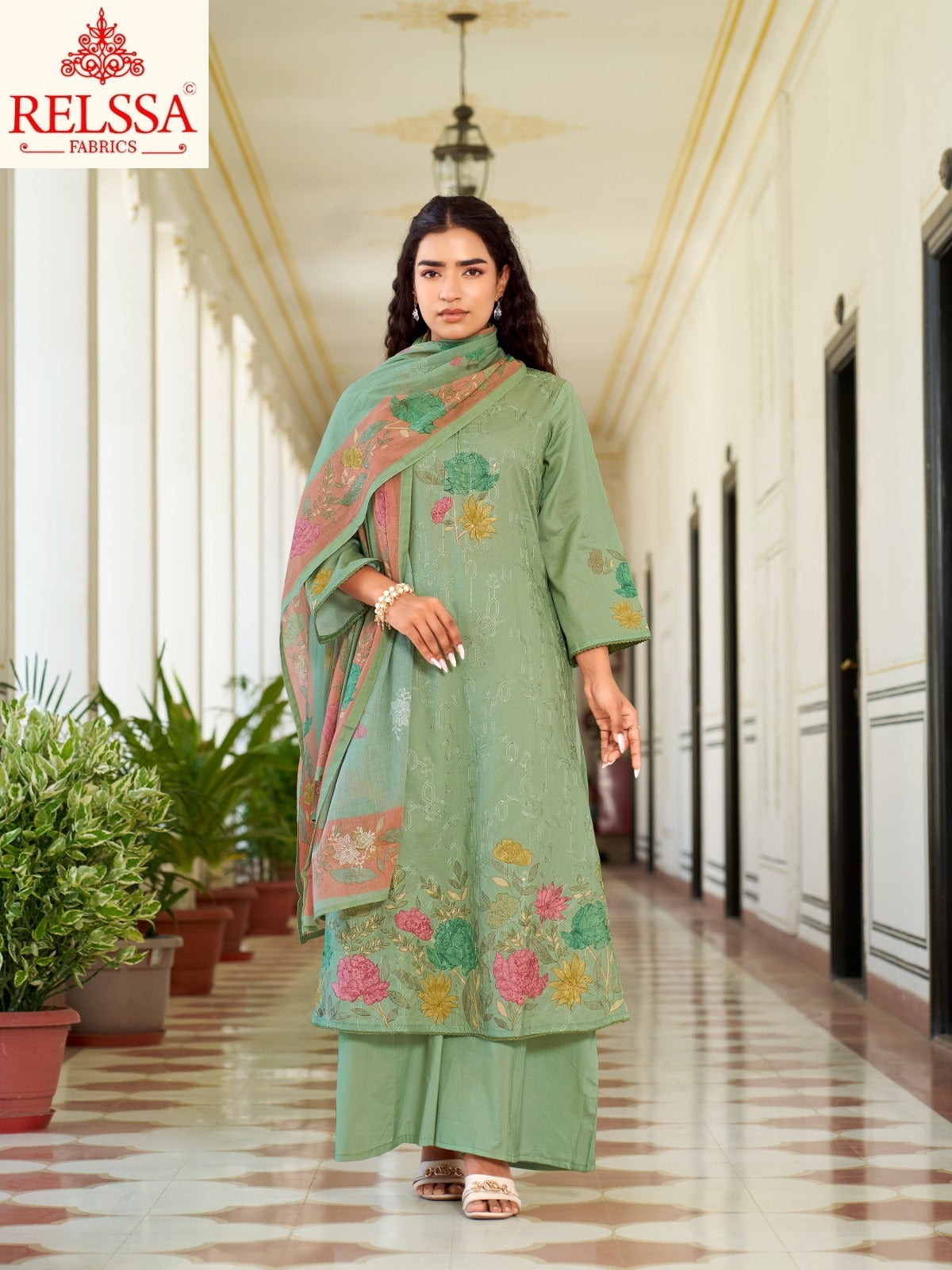 Archana 23 Relssa Fabrics Cotton Plazzo Style Suits Supplier India